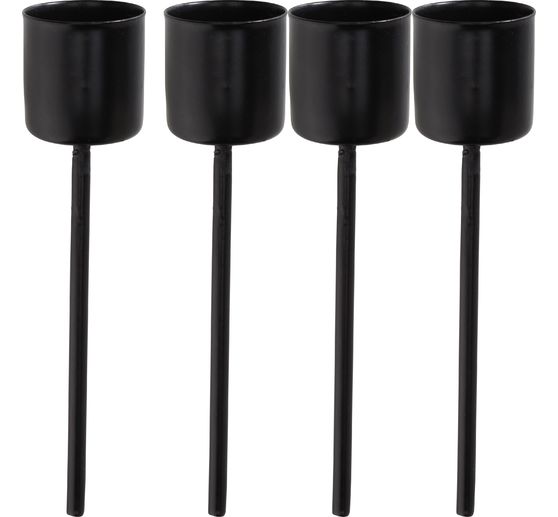Candle holder with skewer for stick candles, 4 pieces