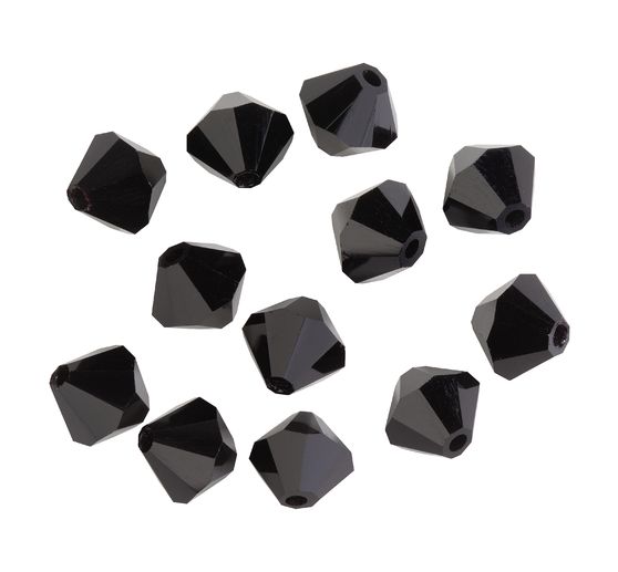 Glass cut glitter beads, 6 mm