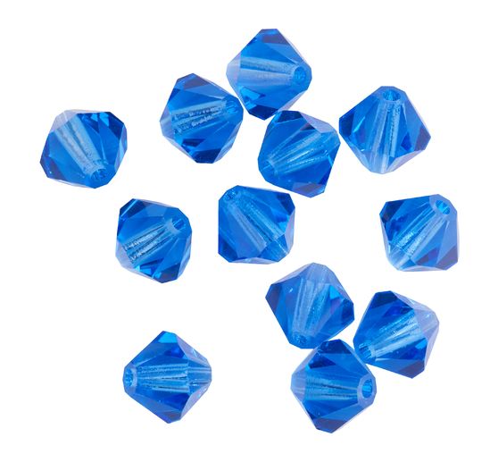 Glass cut glitter beads, 6 mm