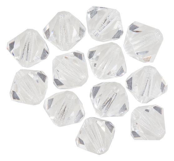 Glass cut glitter beads, 6 mm