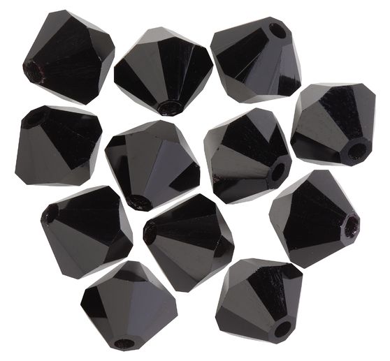 Glass cut glitter beads, 6 mm