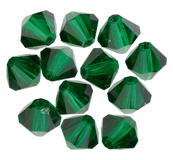 Glass cut glitter beads, 6 mm