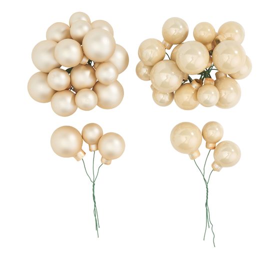 Christmas balls made of glass on wire, 36 pieces, Ø 20 / 25 / 30 mm