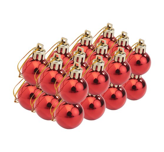 Christmas balls made of plastic, 24 pieces