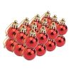 Christmas balls made of plastic, 24 pieces Red-Glossy