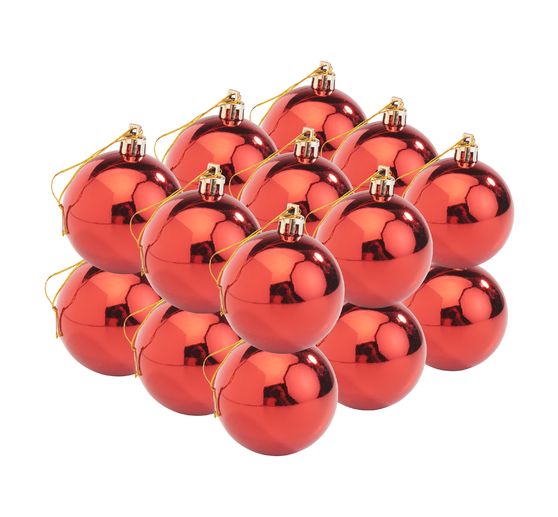Christmas balls made of plastic, 18 pieces