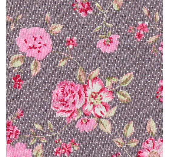 Cotton fabric "Rosenborg" Rosé/Taupe