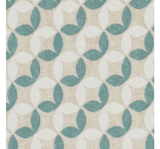 Motif fabric linen look "Leaf circles"