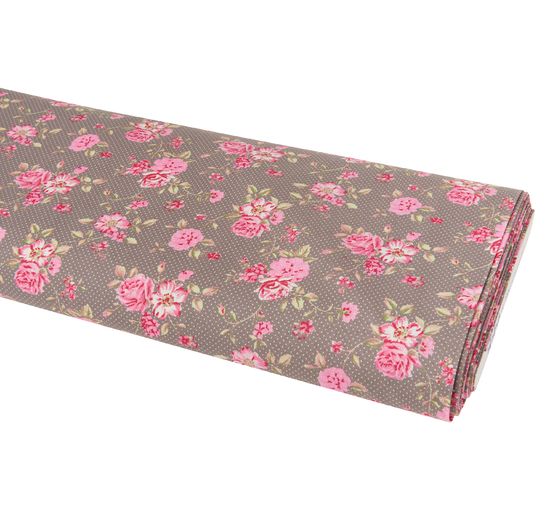 Cotton fabric "Rosenborg" Rosé/Taupe