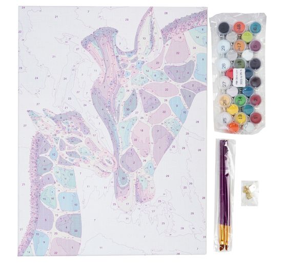 Painting by numbers on stretched canvas, 30 x 40 cm