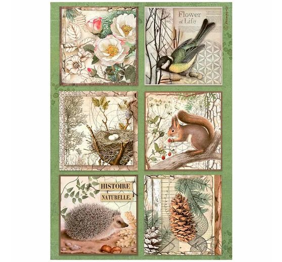 Motif straw silk "Forest"