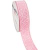 Linen ribbon "Stripes" Old Pink