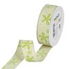 Printed ribbon "Blossom" Light green/Moss green