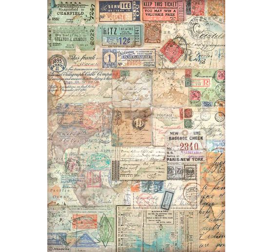 Seta di paglia con motivi "Arte di viaggiare".