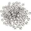Plastic beads stars Platinum colour