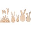 Wooden decorative elements Easter bunny friends