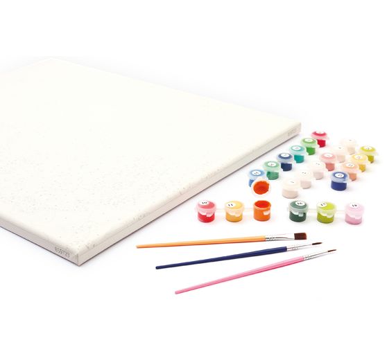 Painting by numbers, stretched canvas
