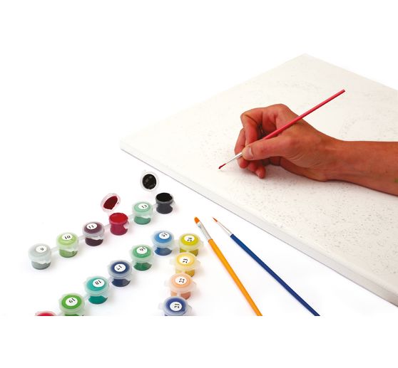 Painting by numbers, stretched canvas