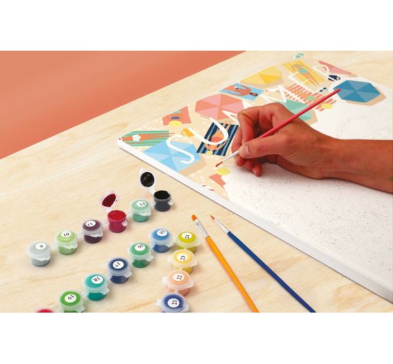 Painting by numbers, stretched canvas