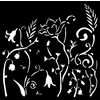 Stencil "Hidden Grove", 12 x 12 cm Flowers