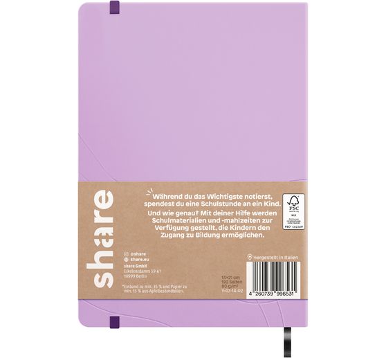share notebook A5, dot chequered