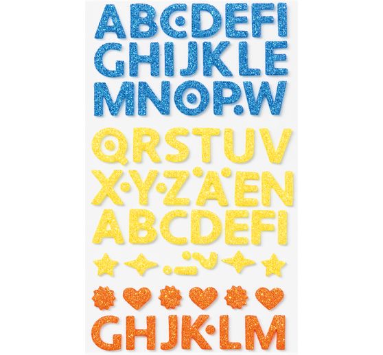 Foam rubber glitter stickers