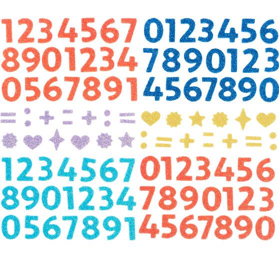 Foam rubber glitter stickers