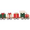 Miniature wooden train, with 3 gift wagons Red/Gold/Green