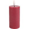 LED real wax candle "10 x 5 cm", with timer 6/18 hrs. Bordeaux