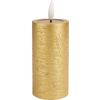 LED real wax candle "10 x 5 cm", with timer 6/18 hrs. Gold