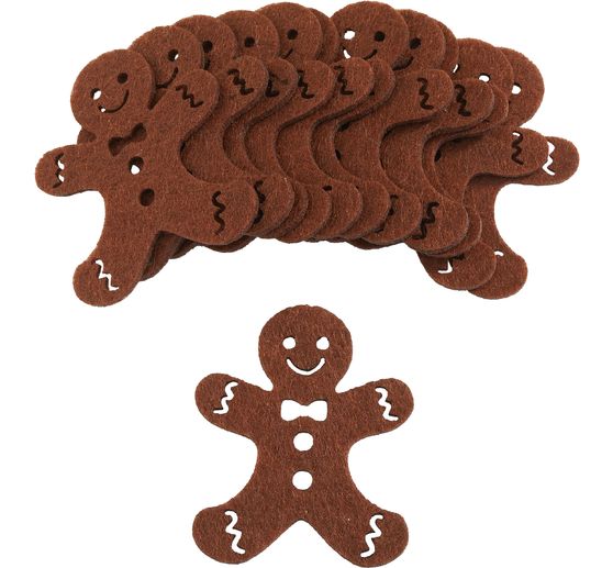Gingerbread men made from felting