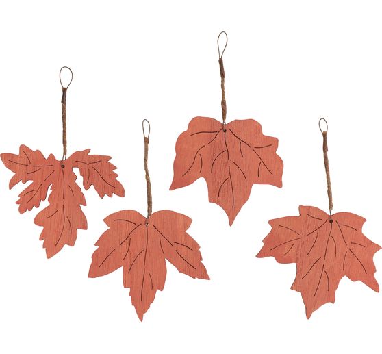Wooden autumn leaves with decoration pendant
