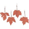 Wooden autumn leaves with decoration pendant Orange