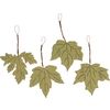 Wooden autumn leaves with decoration pendant Green