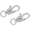 Lobster clasp, 2 pieces Silver