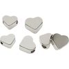 Metal beads hearts Silver
