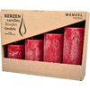 Advent candles "Rustic", tiered, set of 4 Ruby Red