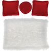 Miniature set "Cushion and rug" Red-White