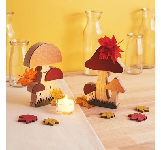 VBS Wooden mushrooms, 2 pieces