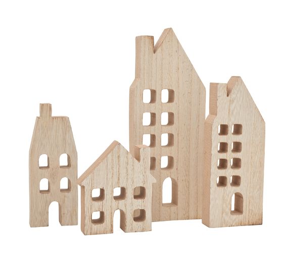 Sagome della casa VBS con finestra, set di 4 pezzi