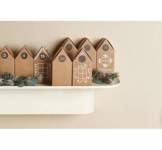 Advent calendar cardboard houses