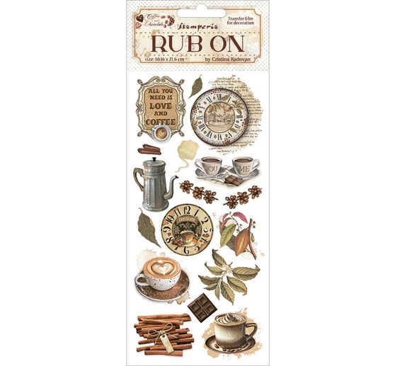 Rub On Transfer paper "Coffee and Chocolate"