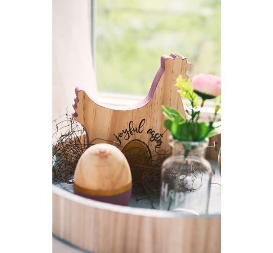 VBS Wooden egg, 8 cm