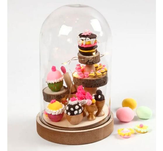 Plastic bell on base, illuminated