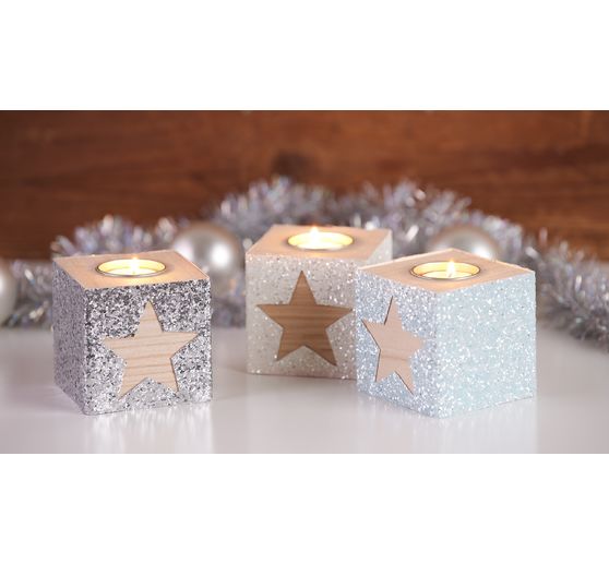 VBS Tealight holder "Cube", 15 pieces