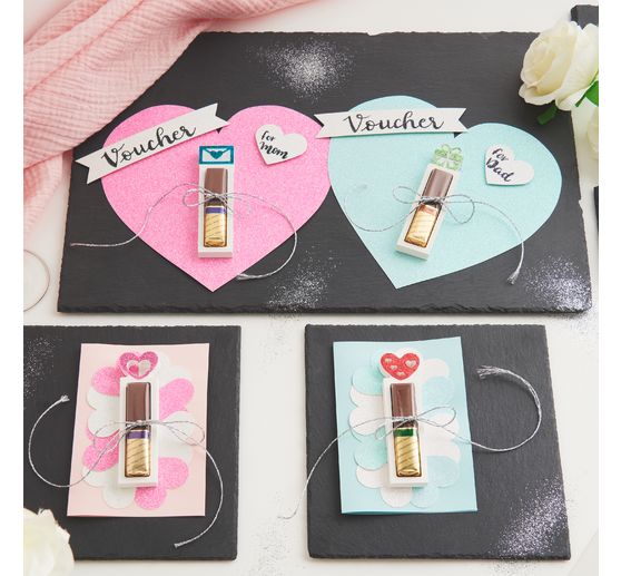 VBS Double cards with envelopes "Pastel colours", 50 pieces