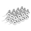 Christmas balls made of plastic, 24 pieces Silver-Glossy