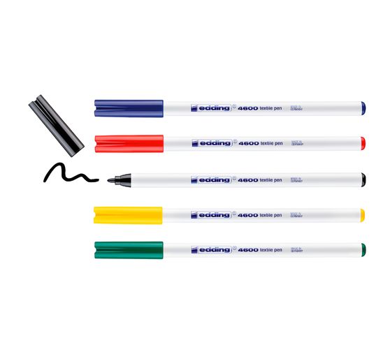 edding 4600 "Textile pen", 5 pieces