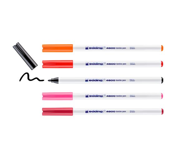 edding 4600 "Textile pen", 5 pieces