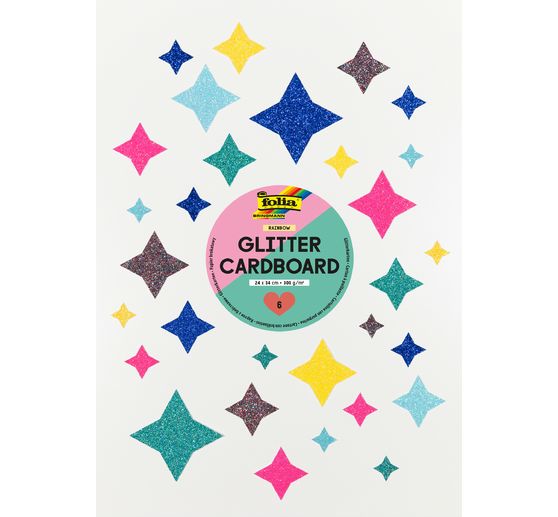 Cartone con brillantini Rainbow